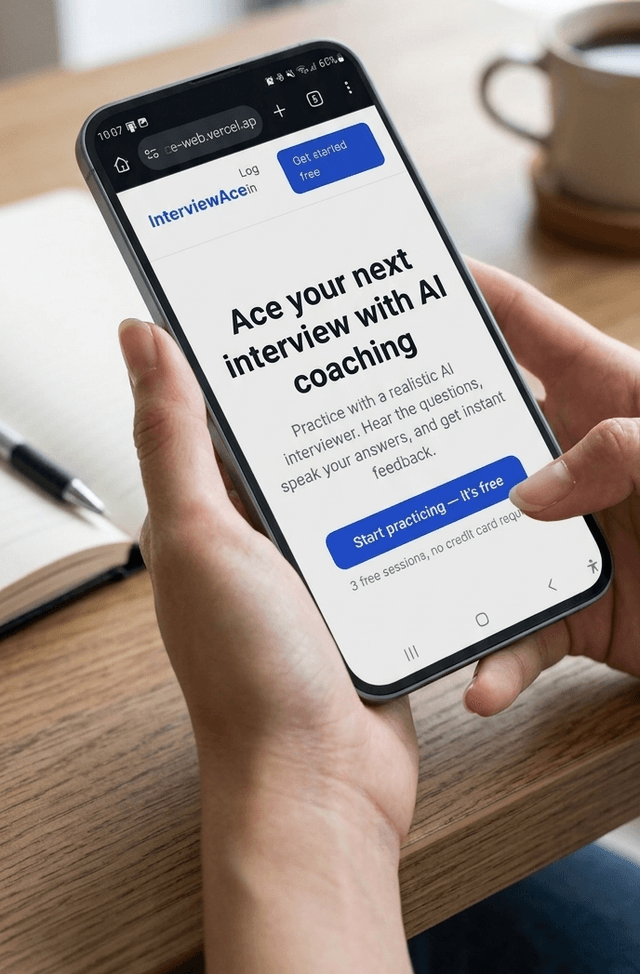 InterviewAce on phone